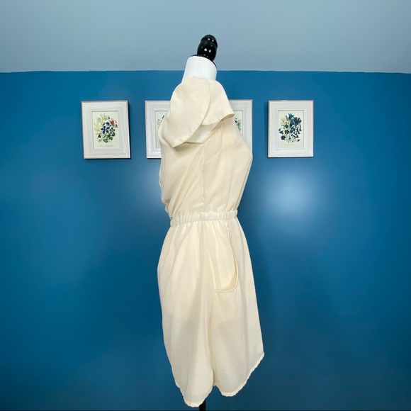 Pins & Needles Cream Tulip Sleeve Mini Dress S - Picture 6 of 13